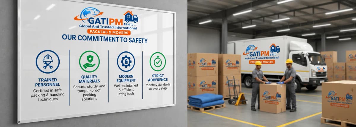 Gati Pack and Movers safety team at work